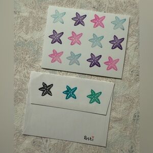 Starfish Design Greeting Card and Envelope